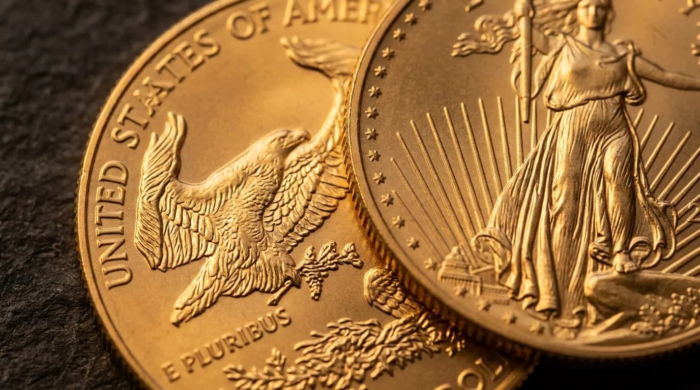 Macro view of gold coins illustrating gold as a long-term store of value